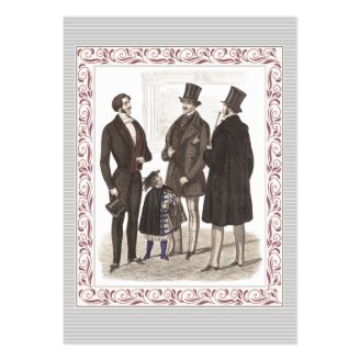 Elegant Biedermeier Gentlemen in Formal Wear Business Cards