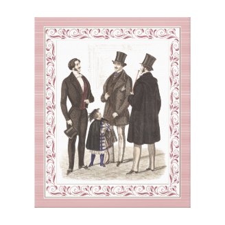 Elegant Biedermeier Gentlemen in Top Hats Canvas Prints