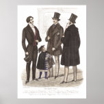 Elegant Biedermeier Gentlemen in Top Hats Print