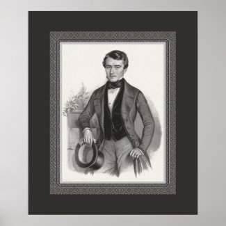 Elegant Biedermeier Portrait of Handsome Gentleman zazzle_print