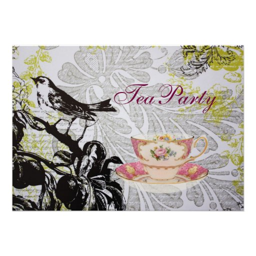 elegant bird floral spring vintage Wedding Personalized Invitations