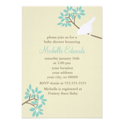Elegant Birds Baby Shower Invitations