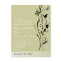 Elegant Birds & Butterflies Wedding Invitation postcards by samack Elegant Birds & Butterflies Wedding Invitation postcards