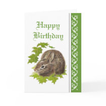 Elegant  Birthday, Cute Bunny Rabbit Cards