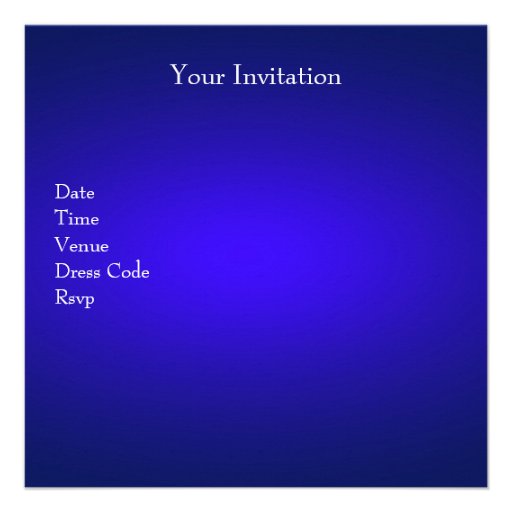 Elegant Birthday Invite Royal Blue Pearl White