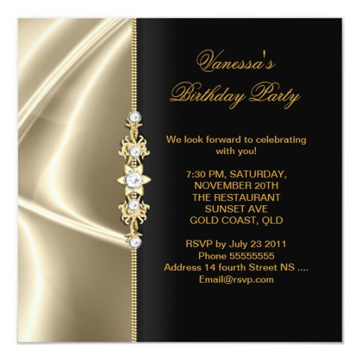 elegant birthday party gold black cream invitation zazzle elegant party invites