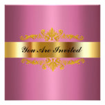 Elegant Birthday Party Invitation  Gold Pink