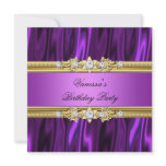 Elegant Birthday Party Magenta Purple Pink Gold Invite