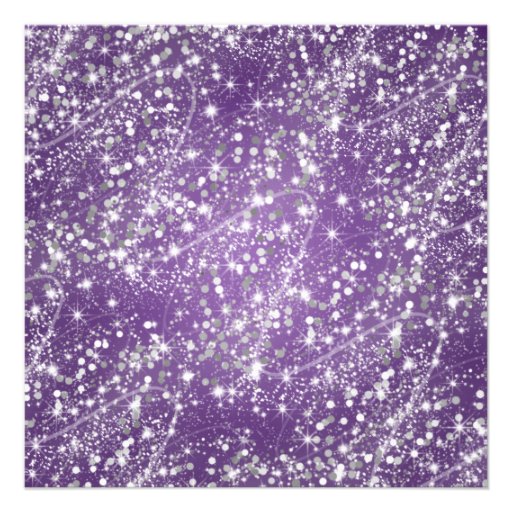 Elegant Birthday Party Sparkling Glitter Purple Invitations