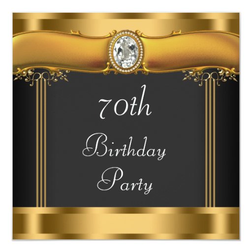 elegant black and gold 70th birthday party 5 25 quot square elegant party invites