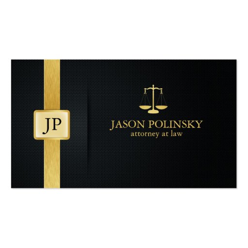 Elegant Black and Gold Attorney At Law Business Card Templates