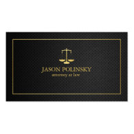 Elegant Black and Gold Attorney At Law Business Card Templates