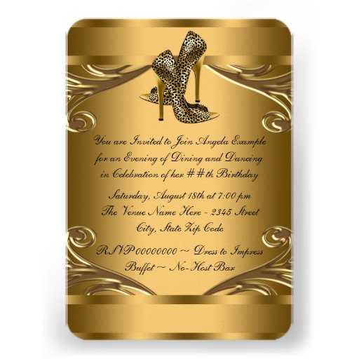 Elegant Black and Gold Birthday Party Invitations