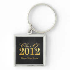 Elegant Black and Gold Class of 2012 key-chains zazzle_keychain