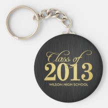 Elegant Black and Gold Class of 2013 key-chains Keychain