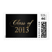 Elegant Black and Gold Class of 2013 Stamp