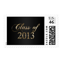 Elegant Black and Gold Class of 2013 Stamp
