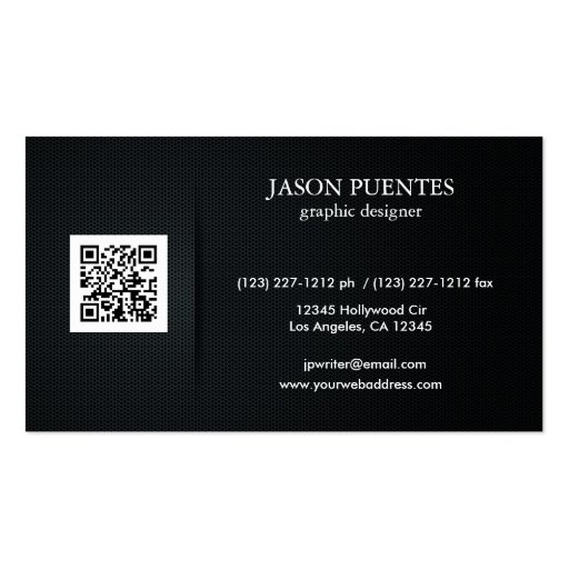 Elegant Black and Gold Graphic Designer Business Card (back side)