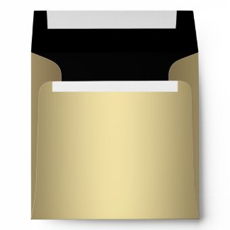 Elegant Black and Gold Linen Envelopes