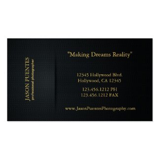 Elegant Black and Gold Professional Photographer Business Cards