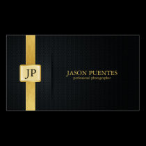 Elegant Black and Gold Professional Photographer business cards