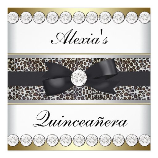 Elegant Black and Gold Quinceanera Personalized Announcement