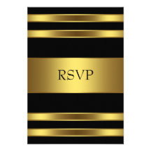 Elegant Black and Gold RSVP Invites