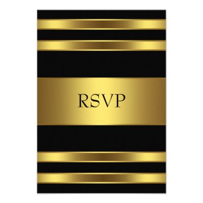 Elegant Black and Gold RSVP Invites