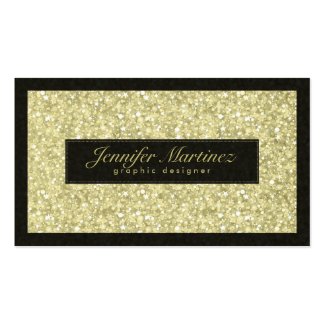 Elegant Black And Gold Tones Glitter & Sparkles Double-Sided Standard Business Cards (Pack Of 100)