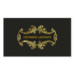 Elegant Black And Gold Vintage Gold Lace Frame business cards
