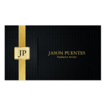 Elegant Black and Gold Writer's Business Card Templates