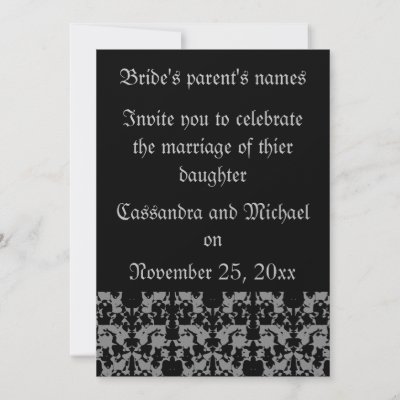 Elegant black and gray wedding invitations by TheHopefulRomantic