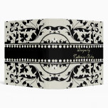 Elegant Black and Ivory Fleur Avery Binder
