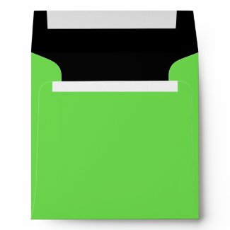 Elegant Black and Lime Green Linen Envelopes