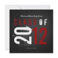 Elegant Black and Metallic Silver Class of 2012 invitation