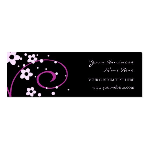 Elegant Black and Pink Swirls Business Cards