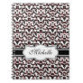 Elegant Black and Red Damask Pattern Spiral Note Book