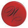 Elegant Black and red Monogram N Round Sticker
