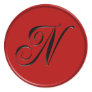 Elegant Black and red Monogram N Sticker