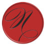 Elegant Black and red Monogram N Sticker