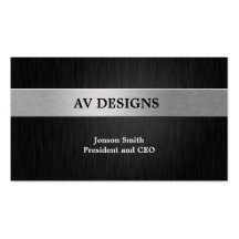 Elegant Black and Silver Business Card