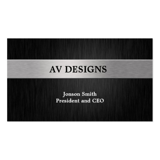 Elegant Black and Silver Business Card