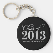 Elegant Black and Silver Class of 2013 key-chains Keychain