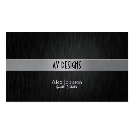 Elegant Black and Silver Graphic Designer Business Card Templates (front side)
