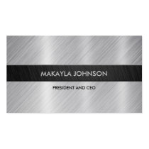 Elegant black and silver metallic business cards