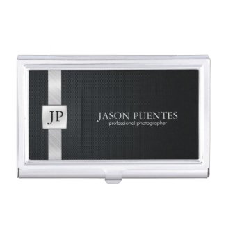 Elegant Black and Silver Professional Business Card Holders