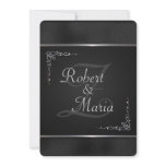 Elegant Black and Silver Wedding Invitations