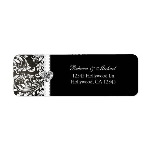 Elegant Black and White Address Labels Zazzle