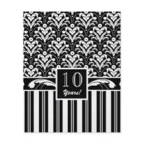 Elegant Black and White Art Deco Damask Stripes Flyer