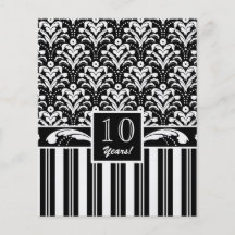 Elegant Black and White Art Deco Damask Stripes Flyer